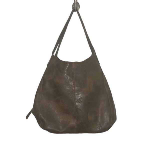 JINGPIN - MULTI TONE BROWN FAUX LEATHER BOHO STYLE - SHOULDER BAG / PURSE - S2 - Picture 2 of 15